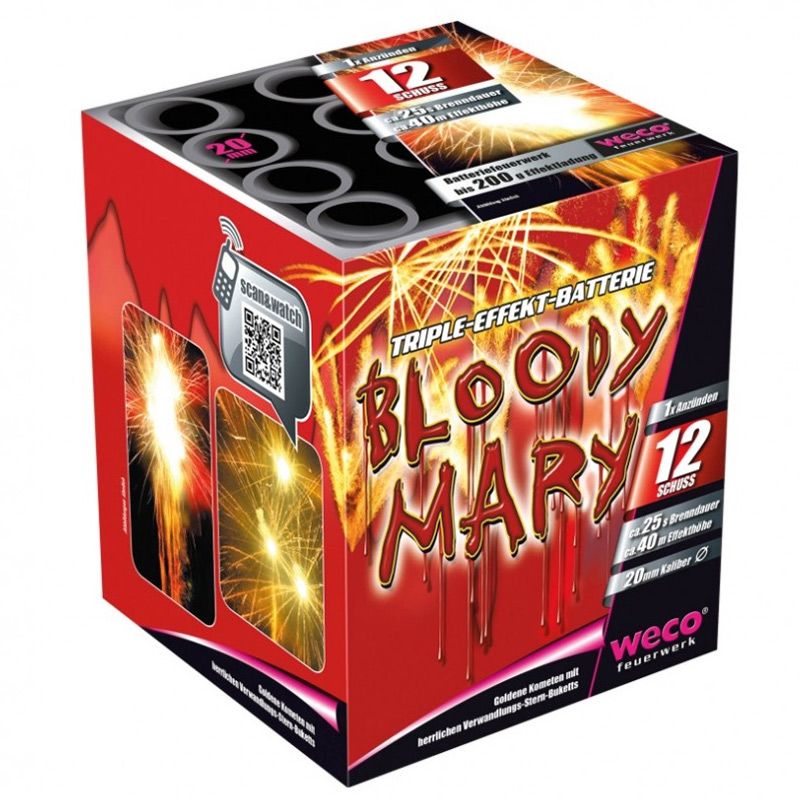 Jetzt Bloody Mary 12-Schuss-Feuerwerk-Batterie ab 7.22€ bestellen