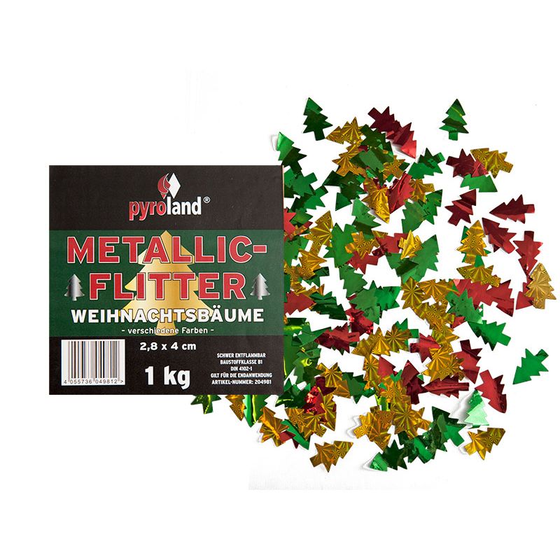 Jetzt Metallic Flitter - Weihnachtsbäume verschiedene Farben (Pappschachtel) ab 39.99€ bestellen