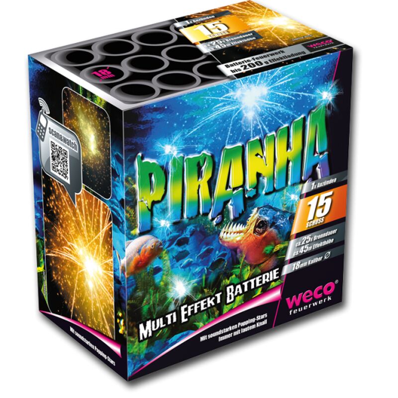 Jetzt Piranha (Shark Attack/Alligator) 15-Schuss-Feuerwerk-Batterie ab 5.94€ bestellen