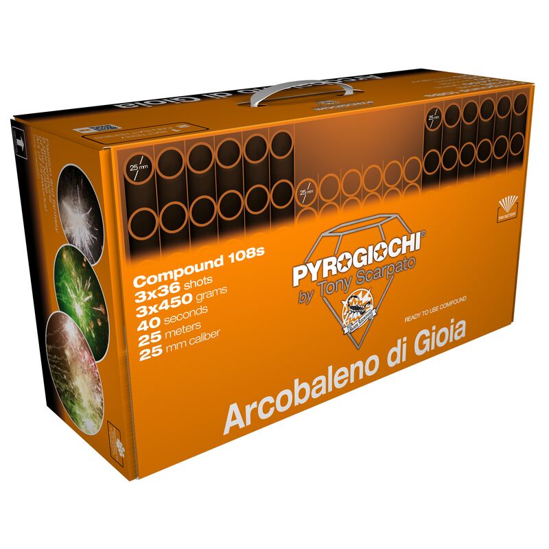 Jetzt Arcobaleno Di Gioia 108-Schuss-Feuerwerk-Verbund ab 110.49€ bestellen