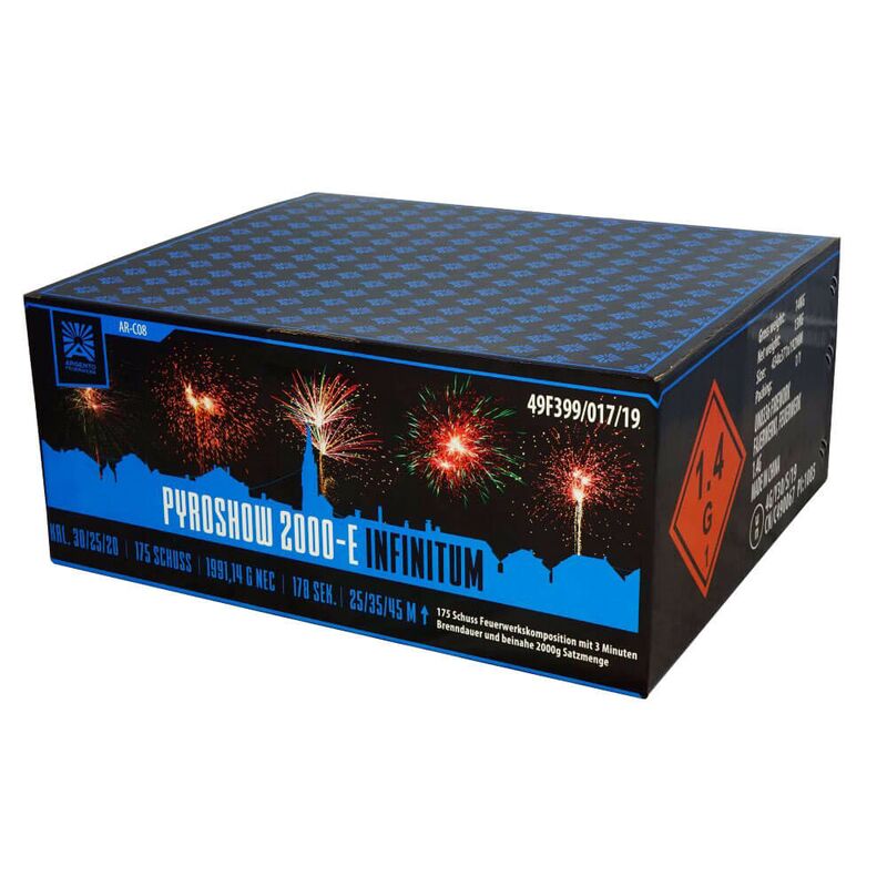 Jetzt Pyroshow 2000-E Infinitum 175-Schuss-Feuerwerkverbund ab 169.15€ bestellen