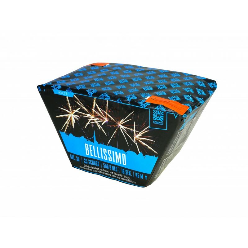 Jetzt Bellissimo 25-Schuss-Feuerwerk-Batterie ab 39.99€ bestellen