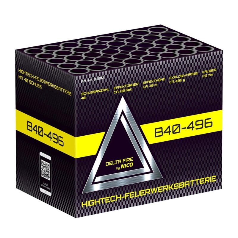 Silvester ~ Delta Fire B40-496 40-Schuss-Feuerwerk-Batterie
