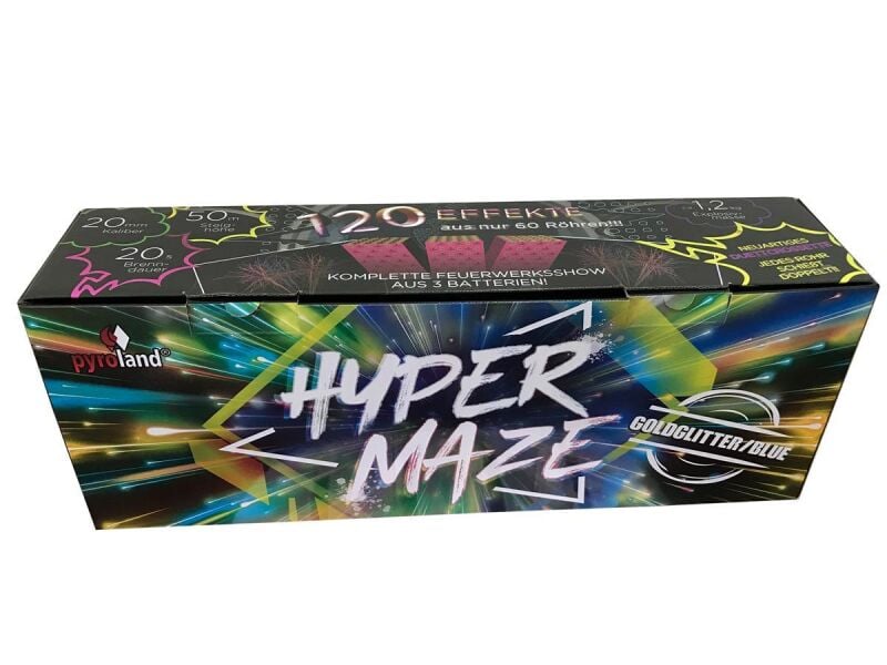 Jetzt Hypermaze Goldglitter Blue 120-Schuss-Feuerwerkverbund ab 89.24€ bestellen