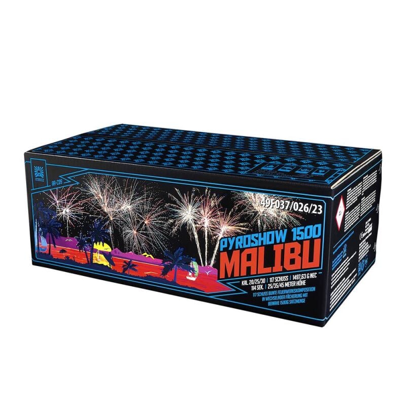 Jetzt Pyroshow 1500-A Malibu 117-Schuss-Feuerwerk-Verbund ab 169.99€ bestellen