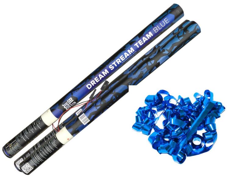 Silvester ~ Dream Stream Team Blue 80cm elektrisch Metallicstreamer blau
