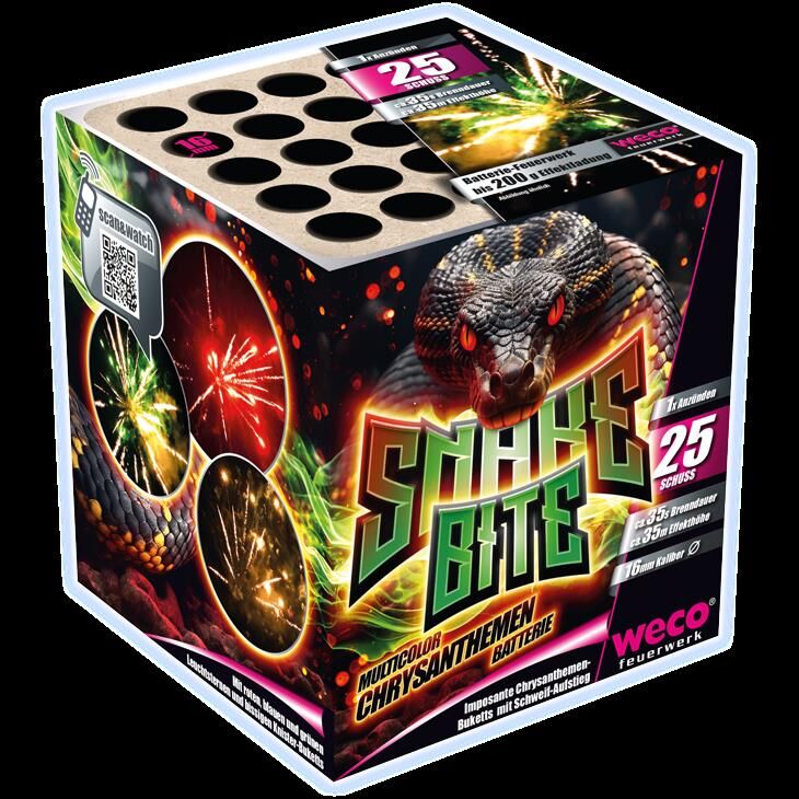Jetzt Snake Bite 25-Schuss-Feuerwerk-Batterie ab 10.19€ bestellen