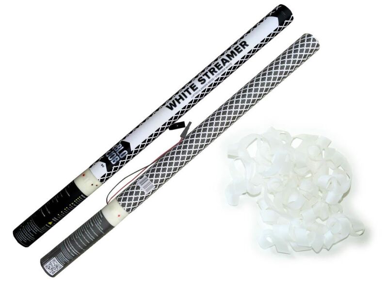 Silvester ~ White Streamer 80cm elektrisch Papierstreamer weiß