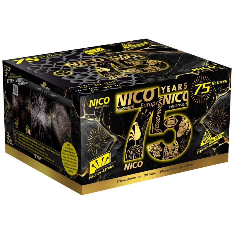 Jetzt 75 Jahre NICO 75-Schuss-Feuerwerk-Batterie ab 66.29€ bestellen