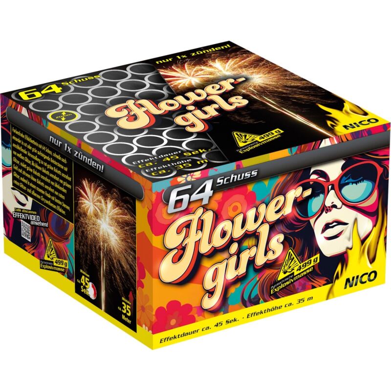 Jetzt Flower Girls 64-Schuss-Feuerwerk-Batterie ab 33.99€ bestellen