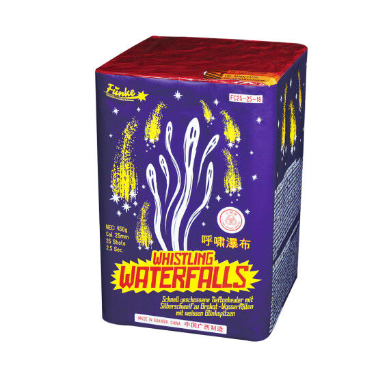 Jetzt Whistling Waterfalls 25-Schuss-Feuerwerk-Batterie ab 42.99€ bestellen