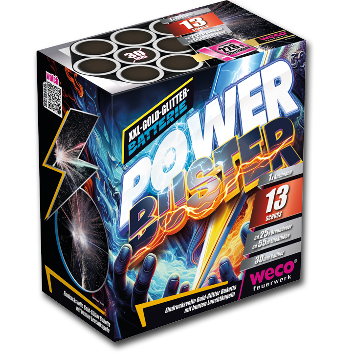 Silvester ~ Power Buster 13-Schuss-Feuerwerk-Batterie – Produktbild